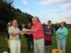 Ed presenting the cup to Frank, the winner of the boules competition