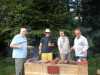 Henry, John, Pete and John cooking lunch