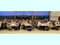 View of everyone seated for dinner