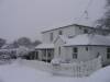 A white House in the snow